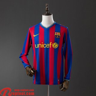 Barcelone Retro Maillots De Foot Domicile Homme Manche Longue 09 10 FG955