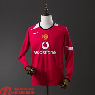 Manchester United Retro Maillots De Foot Domicile Homme Manche Longue 04 06 FG960