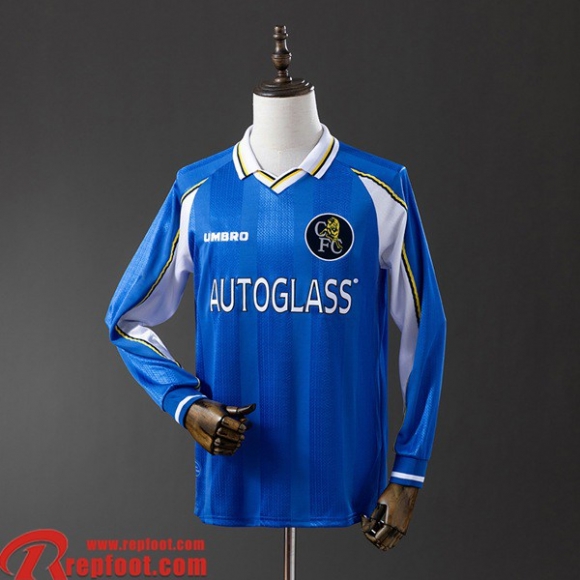 Chelsea Retro Maillots De Foot Domicile Homme Manche Longue 97 99 FG988