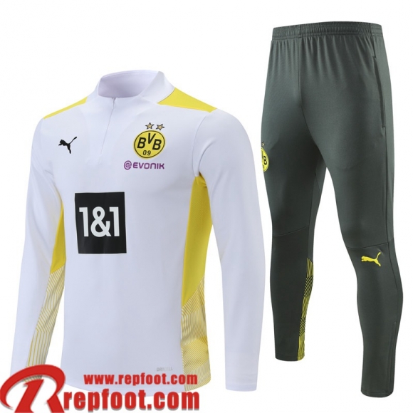 Dortmund BVB Survetement de Foot blanche Homme 2021 2022 TG152