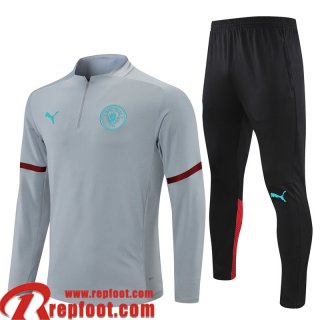 Manchester City Survetement de Foot gris Homme 2021 2022 TG163