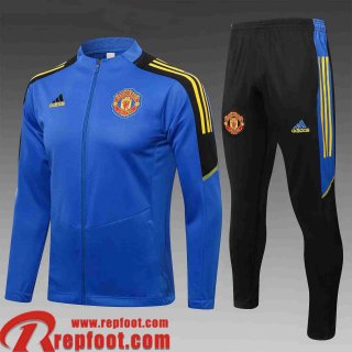 Manchester United Veste Foot bleu Enfant 2021 2022 TK114