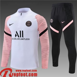 PSG Paris Survetement de Foot Rose blanc Enfant 2021 2022 TK120