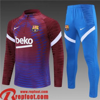 Barcelone Survetement de Foot rouge Bleu Enfant 2021 2022 TK122