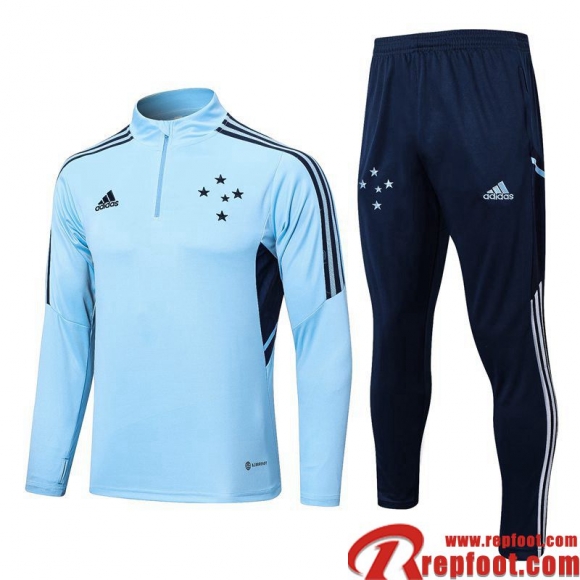 Survetement de Foot Cruzeiro bleu ciel Homme 22 23 TG565 Survetement de Foot Cruzeiro bleu ciel Homme 22 23 TG565