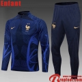 Survetement de Foot France bleu marine Enfant 22 23 TK500