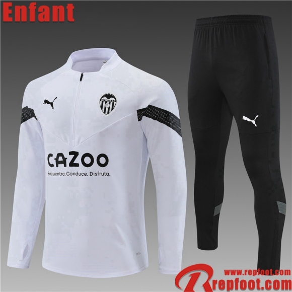 Survetement de Foot Valencia Blanc Enfant 22 23 TK505