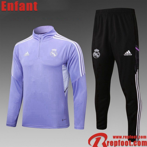 Survetement de Foot Real Madrid Mauve Enfant 22 23 TK513  Survetement de Foot Real Madrid Mauve Enfant 22 23 TK513