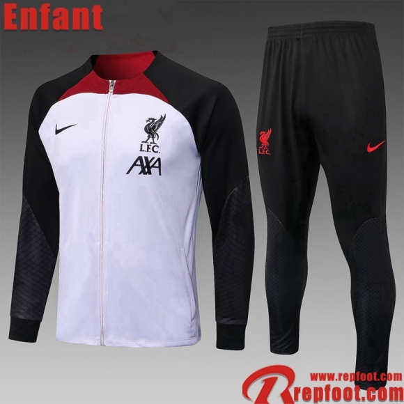 Veste Foot Liverpool Blanc Enfant 22 23 TK516  Veste Foot Liverpool Blanc Enfant 22 23 TK516