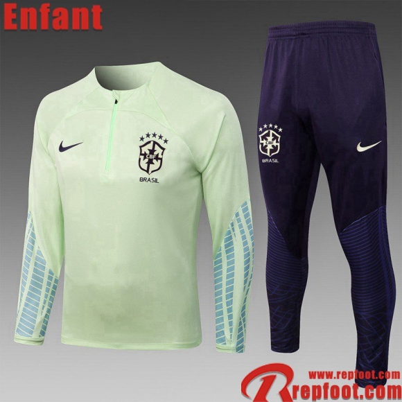 Survetement de Foot Bresil vert Enfant 22 23 TK525