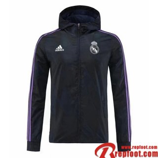 Coupe Vent - Sweat a Capuche Real Madrid noir Homme 22 23 WK238
