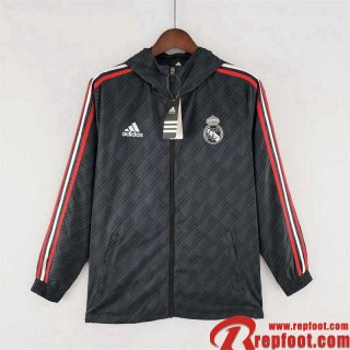 Coupe Vent - Sweat a Capuche Real Madrid noir Homme 22 23 WK239