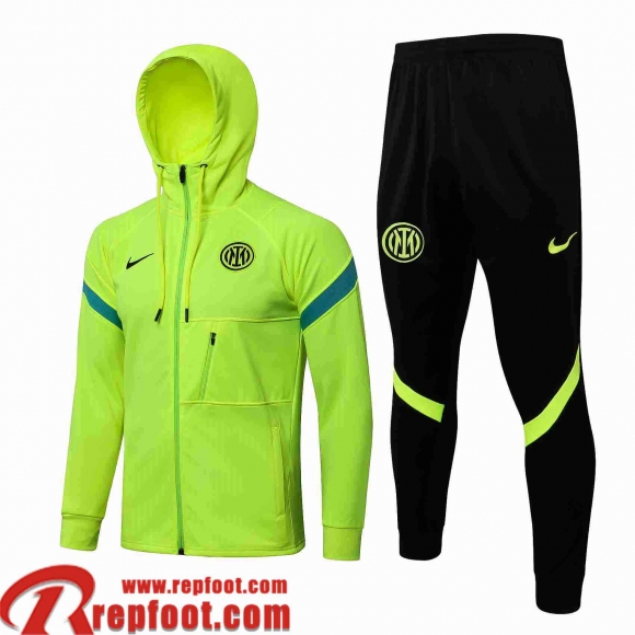 Inter Milan Veste Foot - Sweat A Capuche vert Homme 2021 2022 JK252