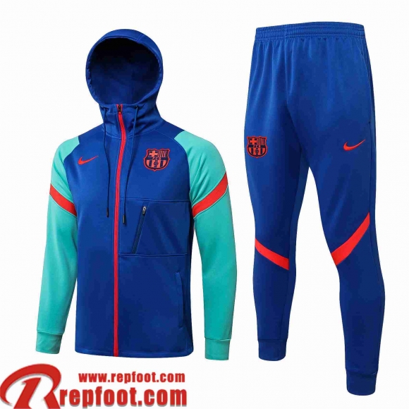 Barcelone Veste Foot - Sweat A Capuche bleu Homme 2021 2022 JK257