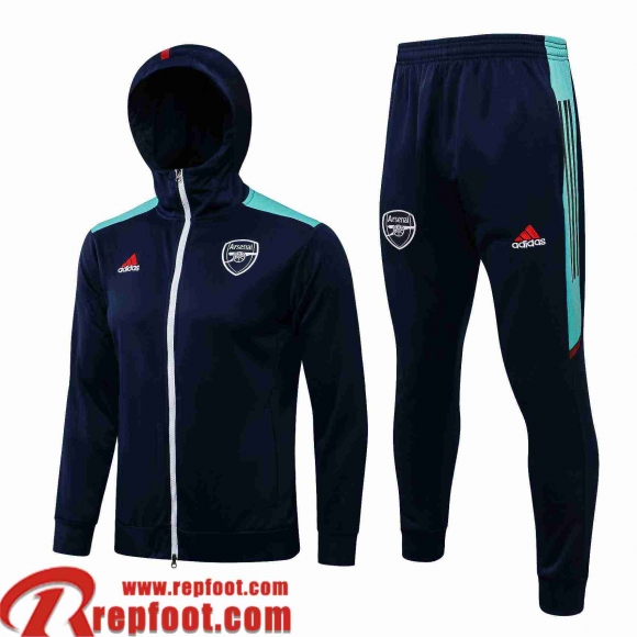 Arsenal Veste Foot - Sweat A Capuche bleu Homme 2021 2022 JK259
