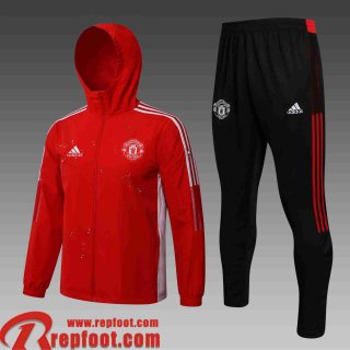 Manchester United Coupe Vent - Sweat a Capuche rouge Homme 2021 2022 WK30