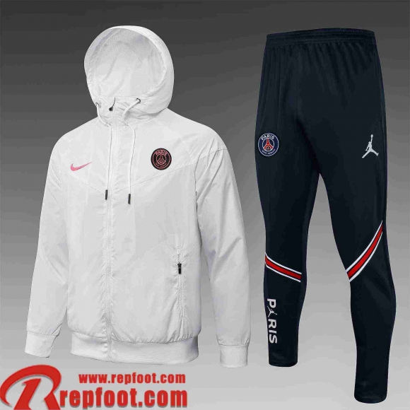 PSG Coupe Vent - Sweat a Capuche blanc Homme 2021 2022 WK35