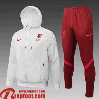 Liverpool Coupe Vent - Sweat a Capuche blanc Homme 2021 2022 WK38