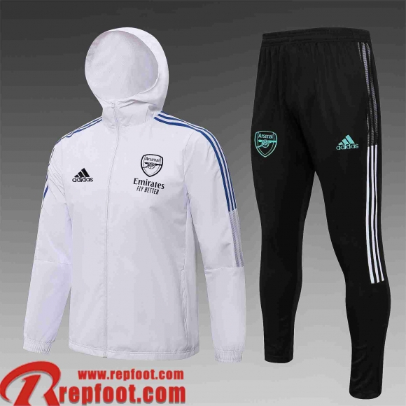 Arsenal Coupe Vent - Sweat a Capuche blanc Homme 2021 2022 WK48  Arsenal Coupe Vent - Sweat a Capuche blanc Homme 2021 2022 WK48