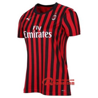 Maillot Du AC Milan Femme Rouge Noir Domicile 2019 2020 Nouveau