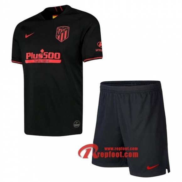 Ensemble Maillot De Atletico Madrid Enfant Negro Exterieur 2019 2020 Nouveau