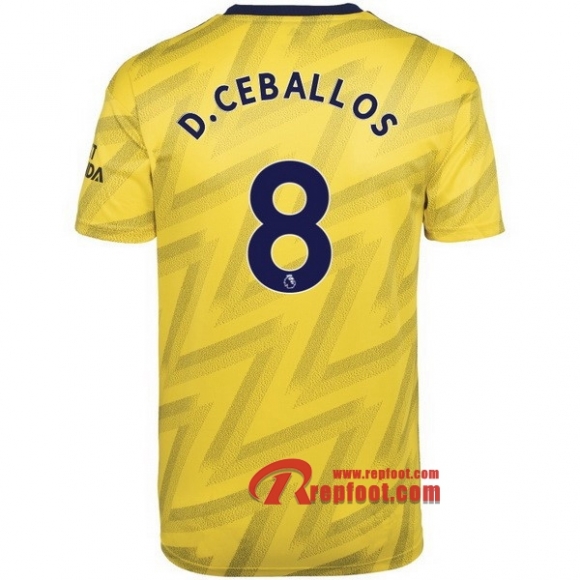 Maillot Arsenal FC No.11 Torreira Jaune Exterieur 2019 2020 Nouveau