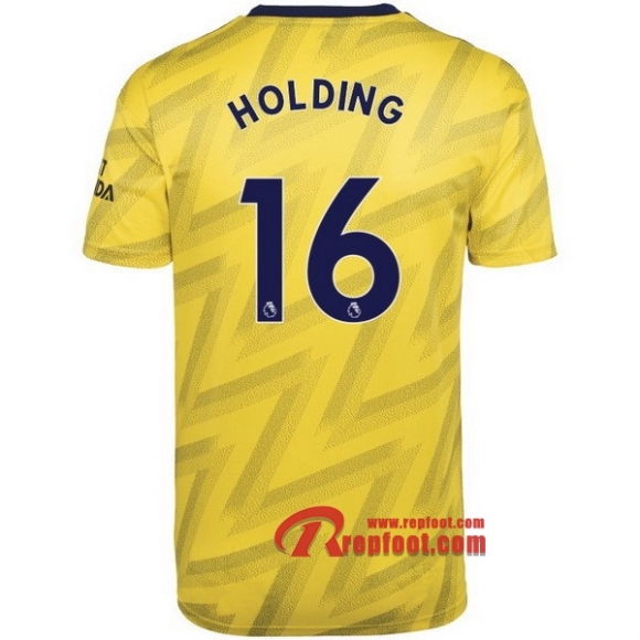 Maillot Arsenal FC No.23 David Luiz Jaune Exterieur 2019 2020 Nouveau