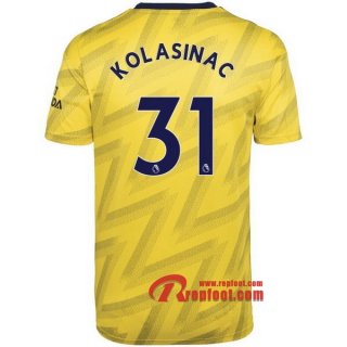Maillot Arsenal FC No.31 Kolasinac Jaune Exterieur 2019 2020 Nouveau