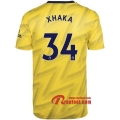 Maillot Arsenal FC No.34 Xhaka Jaune Exterieur 2019 2020 Nouveau