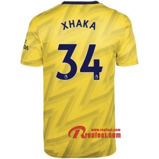 Maillot Arsenal FC No.34 Xhaka Jaune Exterieur 2019 2020 Nouveau