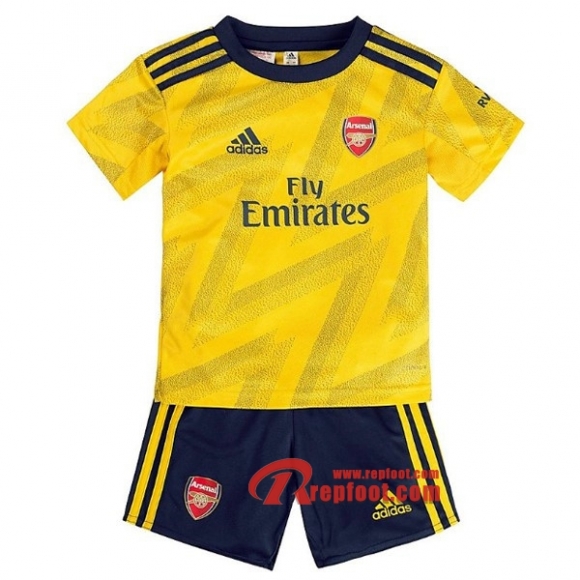 Ensemble Maillot De Arsenal FC Enfant Jaune Exterieur 2019 2020 Nouveau