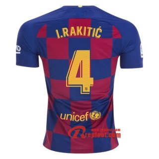 Maillot FC Barcelone No.4 I.Rakitic Bleu Rouge Domicile 2019 2020 Nouveau