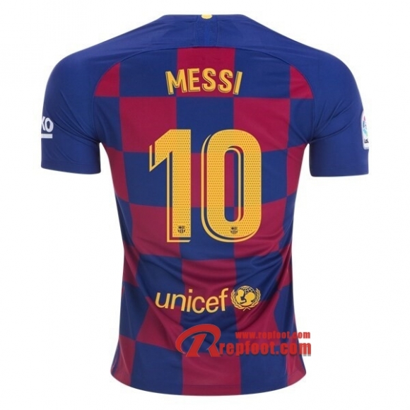 Maillot FC Barcelone No.10 Messi Bleu Rouge Domicile 2019 2020 Nouveau