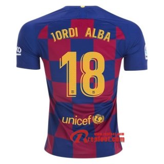 Maillot FC Barcelone No.18 Jordi Alba Bleu Rouge Domicile 2019 2020 Nouveau