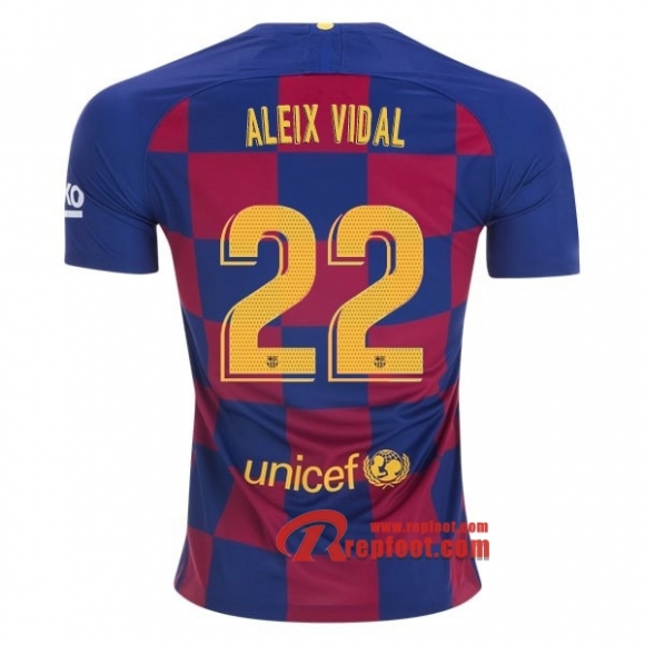 Maillot FC Barcelone No.22 Aleix Vidal Bleu Rouge Domicile 2019 2020 Nouveau Maillot FC Barcelone No.22 Aleix Vidal Bleu Rouge Domicile 2019 2020 Nouveau