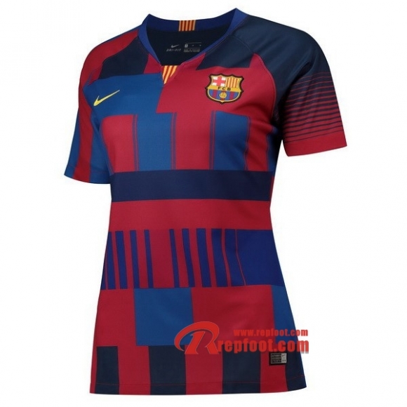 Maillot Du FC Barcelone 20Th Femme Bleu Rouge 2019 2020 Nouveau