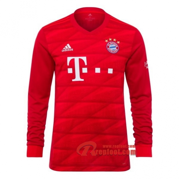 Maillot De Foot Bayern Munich Manches Longues Rouge Domicile 2019 2020 Nouveau