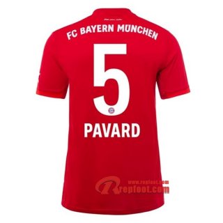 Maillot Bayern Munich No.5 Pavard Rouge Domicile 2019 2020 Nouveau