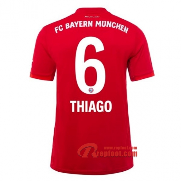 Maillot Bayern Munich No.6 Thiago Rouge Domicile 2019 2020 Nouveau