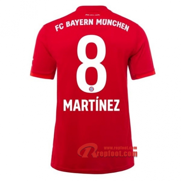 Maillot Bayern Munich No.8 Martinez Rouge Domicile 2019 2020 Nouveau