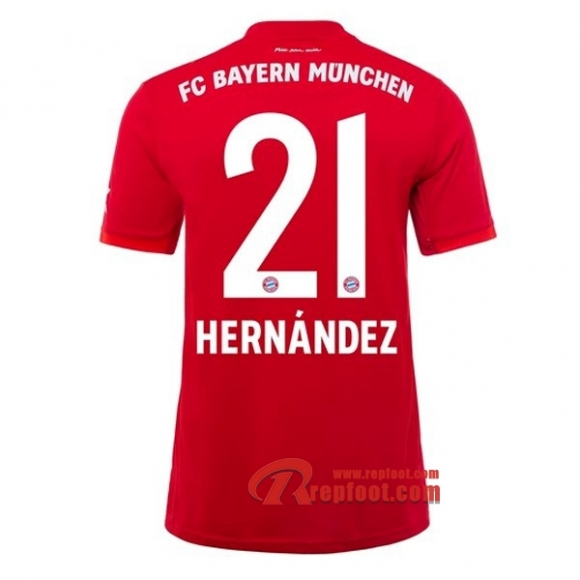 Maillot Bayern Munich No.21 Hernández Rouge Domicile 2019 2020 Nouveau