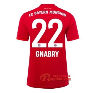 Maillot Bayern Munich No.22 Gnabry Rouge Domicile 2019 2020 Nouveau