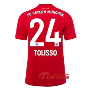 Maillot Bayern Munich No.24 Tolisso Rouge Domicile 2019 2020 Nouveau