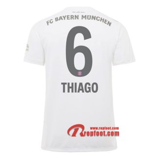Maillot Bayern Munich No.6 Thiago Blanc Exterieur 2019 2020 Nouveau
