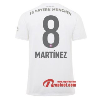 Maillot Bayern Munich No.8 Martinez Blanc Exterieur 2019 2020 Nouveau