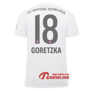 Maillot Bayern Munich No.18 Goretzka Blanc Exterieur 2019 2020 Nouveau