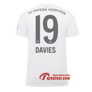Maillot Bayern Munich No.19 Davies Blanc Exterieur 2019 2020 Nouveau