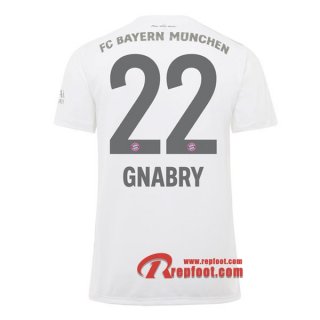 Maillot Bayern Munich No.22 Gnabry Blanc Exterieur 2019 2020 Nouveau