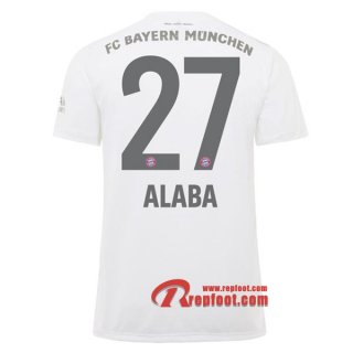 Maillot Bayern Munich No.27 Alaba Blanc Exterieur 2019 2020 Nouveau