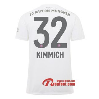 Maillot Bayern Munich No.32 Kimmich Blanc Exterieur 2019 2020 Nouveau